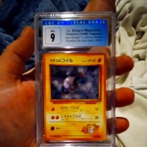 Vintage rare 1998 Japanese pokemon LT. Surge's MAGNEMITE CGC SLAB